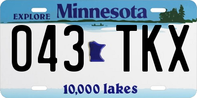 MN license plate 043TKX