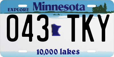 MN license plate 043TKY