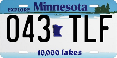 MN license plate 043TLF
