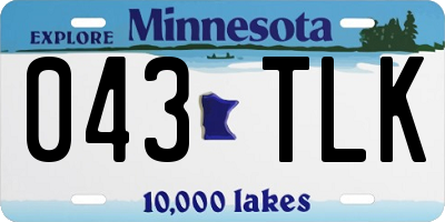 MN license plate 043TLK