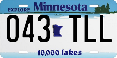 MN license plate 043TLL