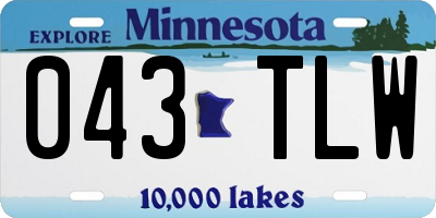 MN license plate 043TLW