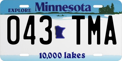 MN license plate 043TMA