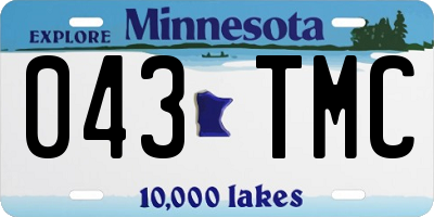 MN license plate 043TMC