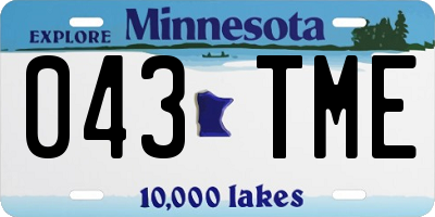 MN license plate 043TME