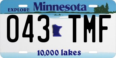 MN license plate 043TMF