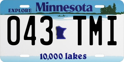 MN license plate 043TMI