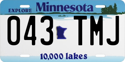 MN license plate 043TMJ