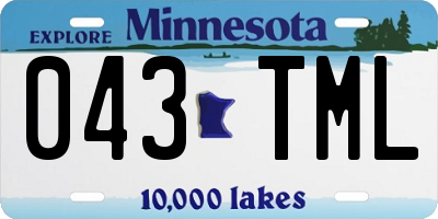 MN license plate 043TML
