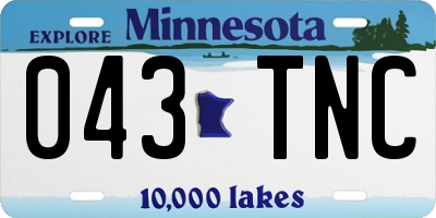 MN license plate 043TNC