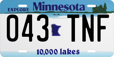 MN license plate 043TNF