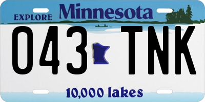 MN license plate 043TNK