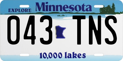 MN license plate 043TNS