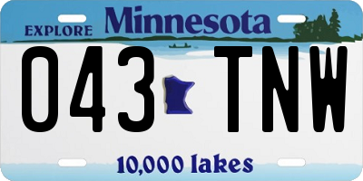 MN license plate 043TNW
