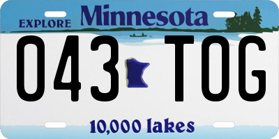 MN license plate 043TOG