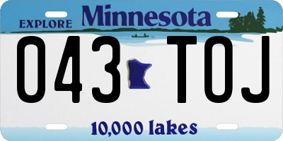 MN license plate 043TOJ
