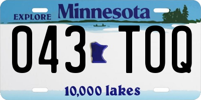 MN license plate 043TOQ