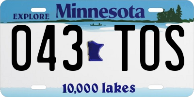 MN license plate 043TOS