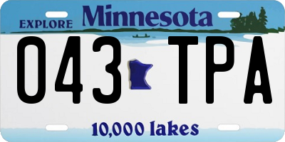 MN license plate 043TPA