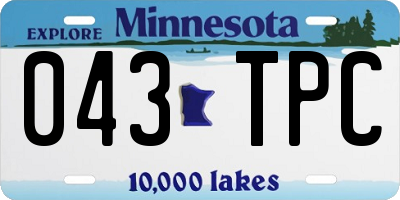 MN license plate 043TPC