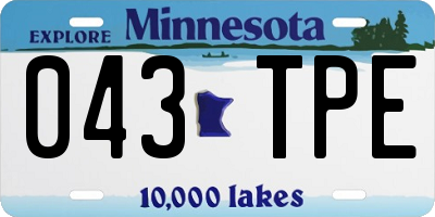 MN license plate 043TPE