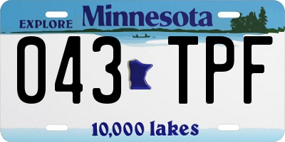 MN license plate 043TPF