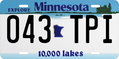 MN license plate 043TPI