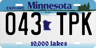 MN license plate 043TPK
