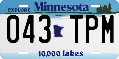 MN license plate 043TPM