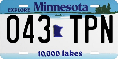 MN license plate 043TPN