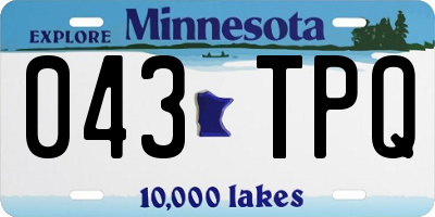 MN license plate 043TPQ