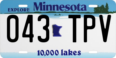 MN license plate 043TPV