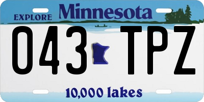 MN license plate 043TPZ