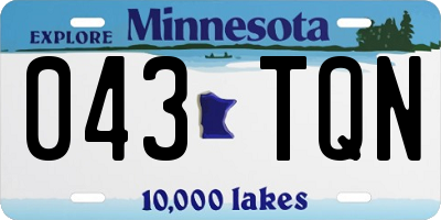MN license plate 043TQN