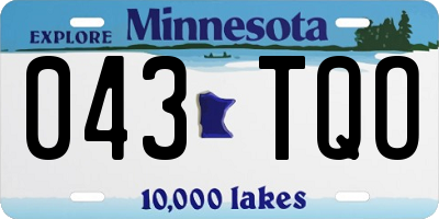 MN license plate 043TQO