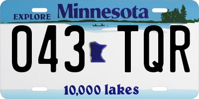 MN license plate 043TQR