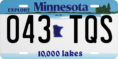 MN license plate 043TQS