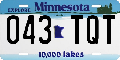 MN license plate 043TQT