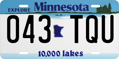 MN license plate 043TQU