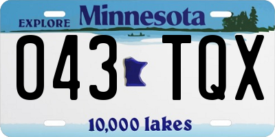 MN license plate 043TQX