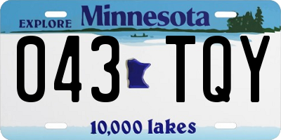 MN license plate 043TQY
