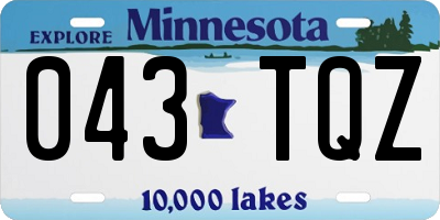 MN license plate 043TQZ