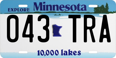 MN license plate 043TRA