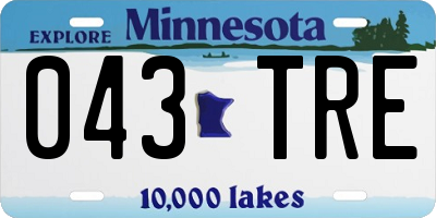 MN license plate 043TRE