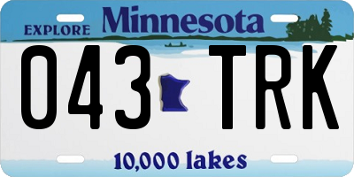 MN license plate 043TRK
