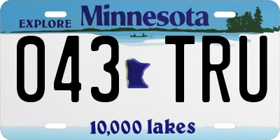 MN license plate 043TRU