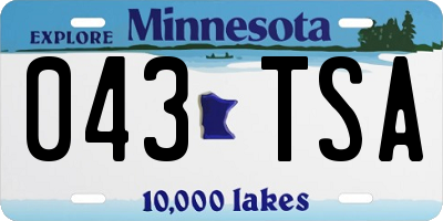 MN license plate 043TSA