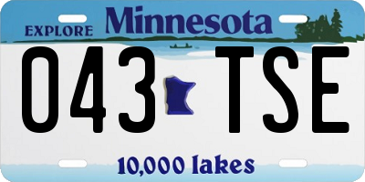 MN license plate 043TSE