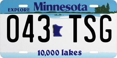 MN license plate 043TSG