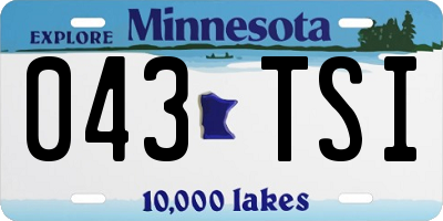 MN license plate 043TSI